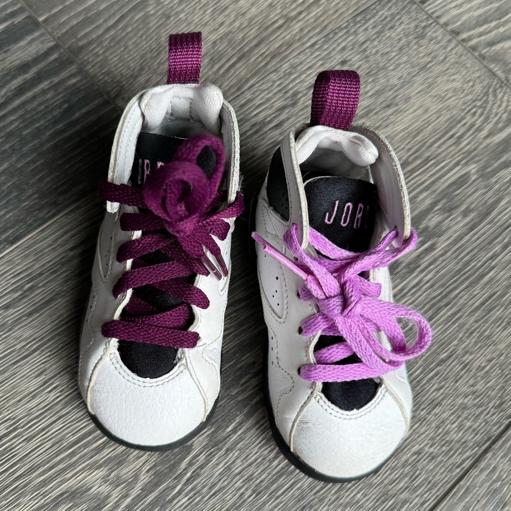 Jordan 7 Retro TD in Fuchsia Glow Size 6C - Picture 5 of 11